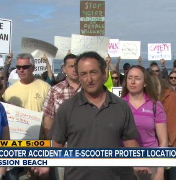 Mission Beach Organizes Public Protest against Scooter Proliferation blank
