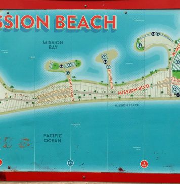 Map of Mission Beach Boardwalk from Pacific Beach to South Mission Jetty blank